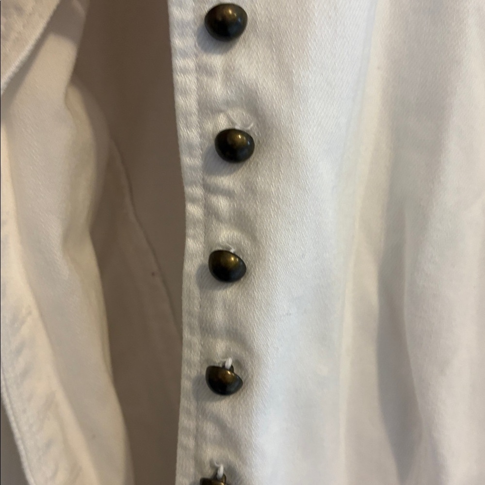 Lauren Jeans Co. Ralph Lauren White Button-Up Jacket size large petite like new - Picture 3 of 7